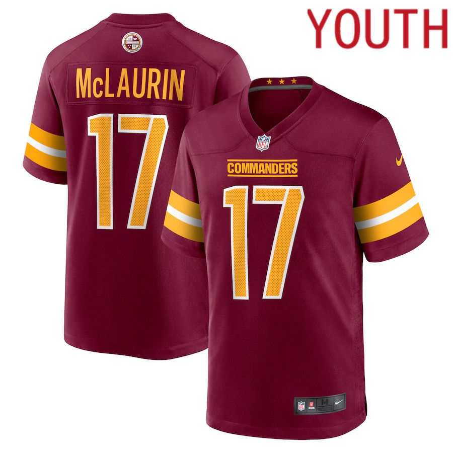 Youth Washington Commanders 17 Terry McLaurin Nike Burgundy Game NFL Jersey